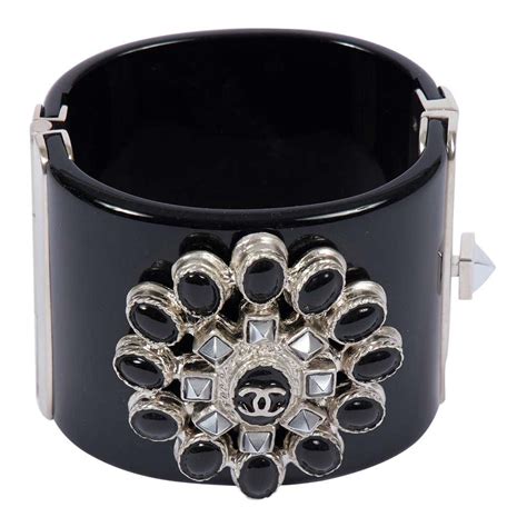 chanel black lucite bracelet